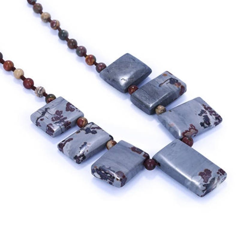 2018 NEW Chohua Jasper with Multi-Color Picasso Jasper Bead Necklace,50cm,72.3g