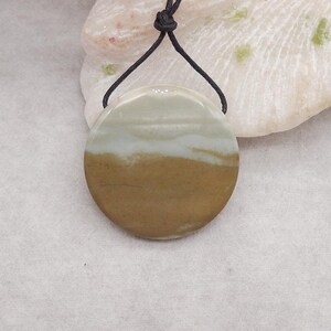 Perle ronde en pierre gemme ronde en jaspe naturel, Pendentif percé sur le côté pour la fabrication de bijoux DIY, Vente en gros de pierres gemmes, 40 x 8 mm, 20,8 g - E22828