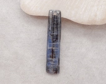 Nugget (Rough Sides) Natural Gemstone Blue Kyanite Pendant Bead, Drilled Pendant For Necklace, Unique Pendant, 41x9x4mm, 4.2g - E18823