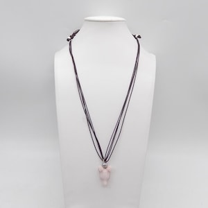 New Design! 1 Strand Adjustable 26 Inch Natural Pink Opal Wolf Head Pendant Necklace, Best Gemstone Jewlery Gift, 24mm, 6.6g - JJ891