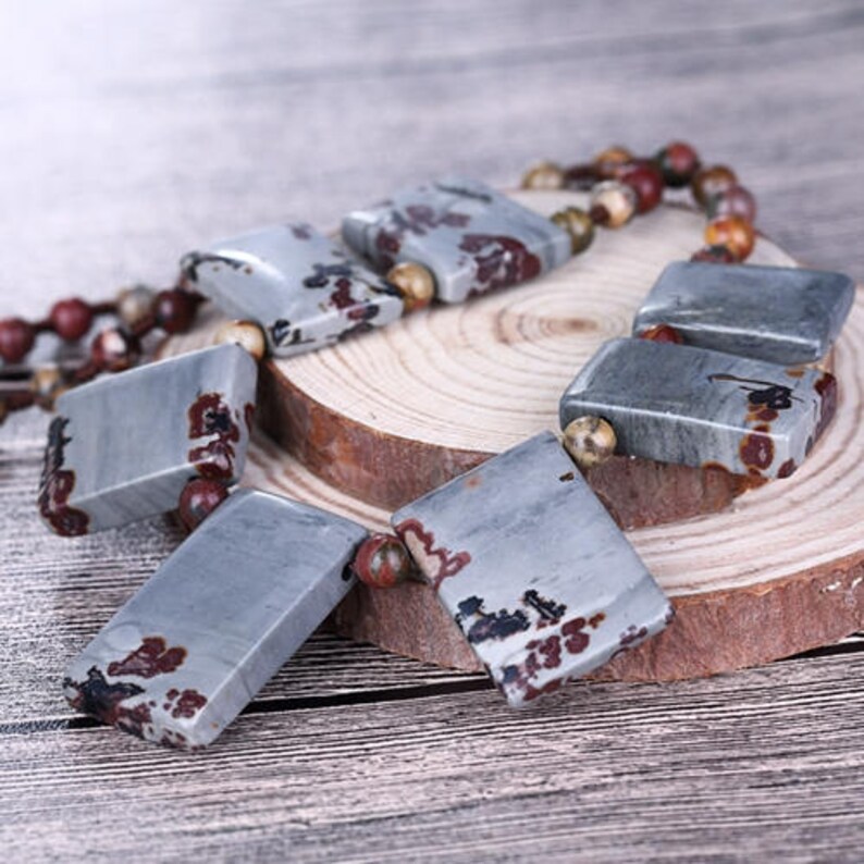 2018 NEW Chohua Jasper with Multi-Color Picasso Jasper Bead Necklace,50cm,72.3g