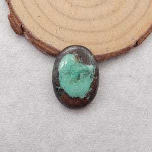 Beautiful Natural Turquoise Gemstone Cabochon (can be drilled),  Genuine Turquoise, Handmade Jewelry DIY Making, 25x18x6mm, 4.1g - SS4982