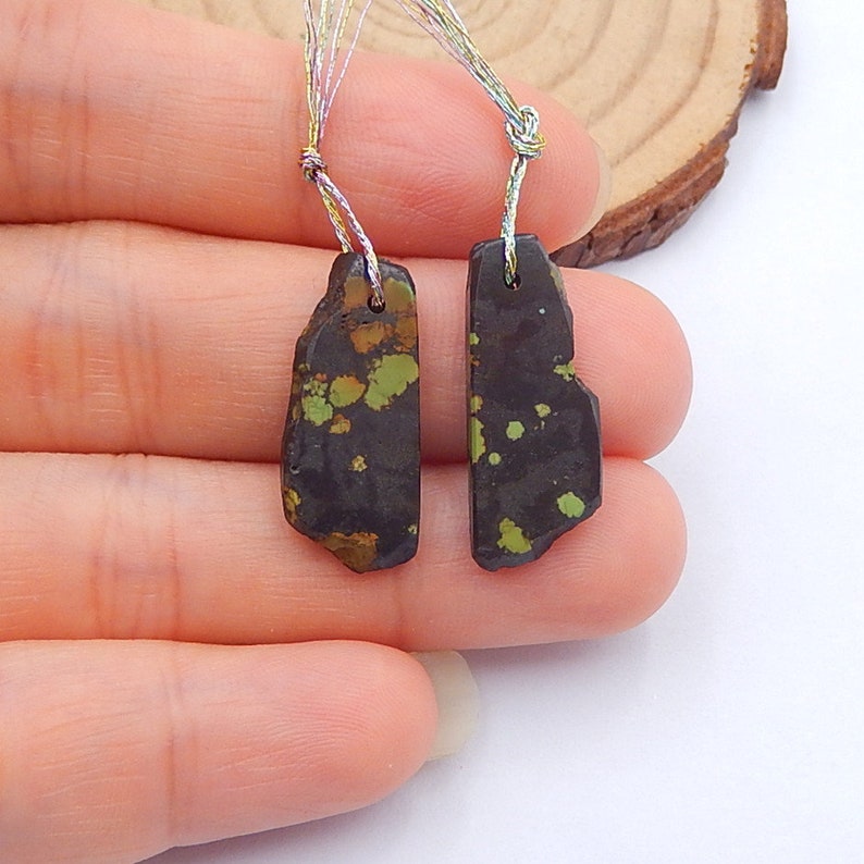 Stone For Earrings Making 23x9x3mm 2 4g S8299 Nugget Turquoise Earrings Beads Jewelry Beauty Craft Supplies Tools