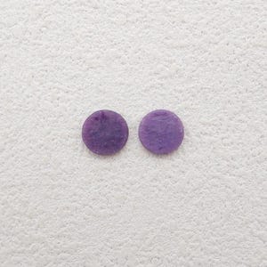 Paire de cabochons ronds en charoite naturelle avec pierres précieuses, cabochons violets, fabrication de bijoux bricolage, vente en gros de cabochons de pierres précieuses, 8 x 1,5 mm, 0,4 g - E24245
