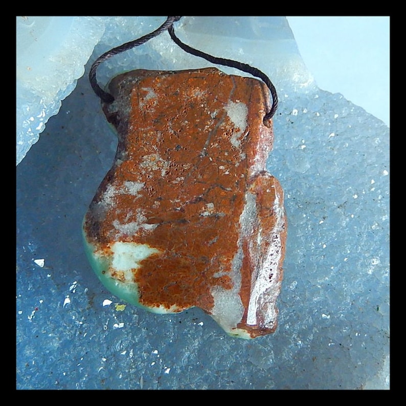 Handmade Carved Chrysoprase Gemstone Pendant 42x31x14mm,16.5g Cp1636