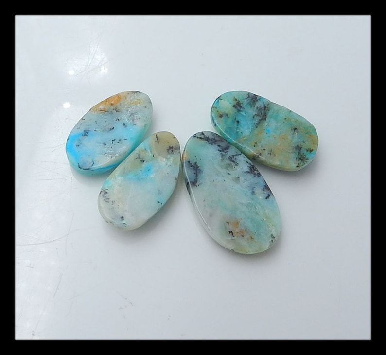 Cb781 New,4 PCS Blue Opal Gemstone Cabochons 30.3g