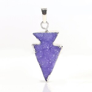 New! Silver Plated Crystal Cluster Stone Purple Pendant Jewelry For Women, Jewelry DIY Making, 28x17x8mm, 5.5g - J0273