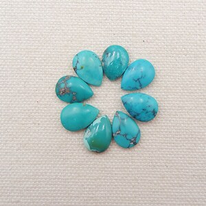 Hot Sale! 8 stuks natuurlijke mooie turquoise druppelvormige edelsteen cabochons voor sieraden maken, 13 x 9 x 3/4 mm, 4,8 g - SS3409