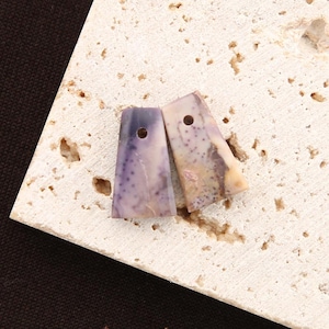 Par de pendientes de encaje morado a juego, cuentas de disco de bertrandita morada, componentes de pendientes de ópalo helado natural, suministros de piedras preciosas, 1 par