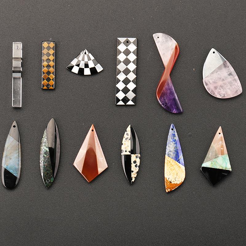 Unique Intarsia Cabochon Pairs, Designer Inlay Gemstone Beads, Artisan ...