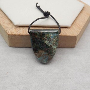 Hot Sale! Beautiful Natural Chrysocolla Gemstone Pendant Bead, Side Drilled Pendant For Jewelry DIY Making, 27x23x10mm, 11.9g - M881