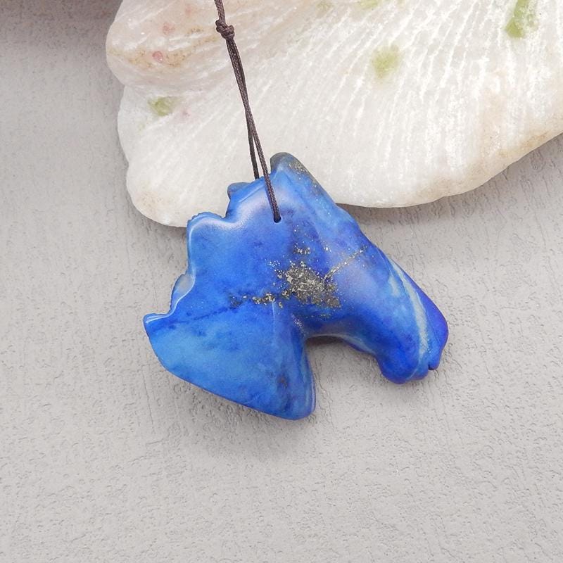 New! Carved Natural High Quality Lapis Lazuli Horse Head