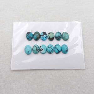 12 pezzi di cabochon di pietra preziosa ovale turchese naturale, bellissimi cabochon di turchese, creazione di gioielli fai da te, 8x6x4mm, 4g - SS1611