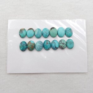 14 pezzi di cabochon di pietra preziosa ovale turchese naturale, bellissimi cabochon di turchese, creazione di gioielli fai da te, 8x6x4mm, 5g - SS1606