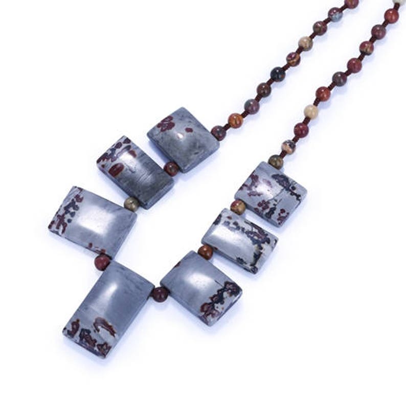 2018 NEW Chohua Jasper with Multi-Color Picasso Jasper Bead Necklace,50cm,72.3g