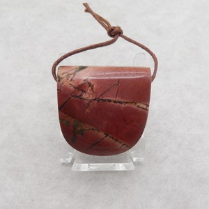 Natural Multi-Color Picasso Jasper Pendant Bead, Side Drilled Stone Pendant For Jewelry DIY Making, 28x28x12mm, 17.6g - E22906