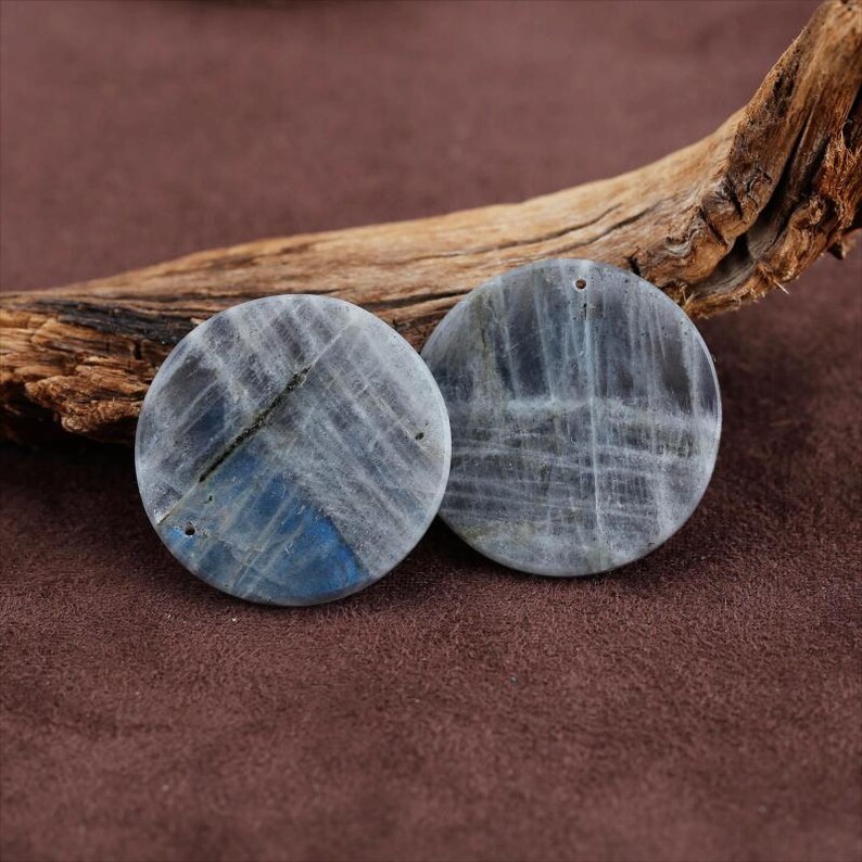 Perles Labradorite AAA+ 4mm Rondelles Facettées - Brin De 13 Pouces - Pierre Naturelle à Reflets Bleus