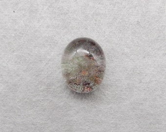 Popular Jewelry, Natural Ghost Quartz (Green Amethyst) Oval Gemstone Cabochon, Jewelry DIY Making, 15x13x8mm, 2.7g - E17082