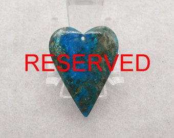 RESERVED FOR Brittany! (2024-6-10) Carved Natural Gemstone Chrysocolla Heart Shape Pendant Bead, Popular Pendant, 36x27x5mm, 6.6g - E19226