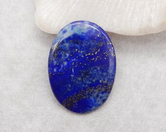 Natural High Quality Lapis Lazuli Oval Gemstone Cabochon (Can be drilled), Jewelry DIY Making, 40x29x3mm, 8.8g - E15964