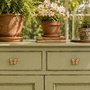 Butterfly Drawer Knob Mother Pearl Cabinet Hardware Dresser Pull Furniture Gold Accent Nursery Makeover Project Cottage Style Whimsical
