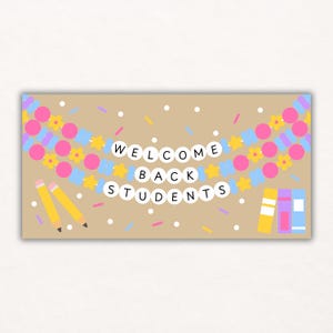 First Day of School Painted Banner Template | Friendship Bracelet Theme