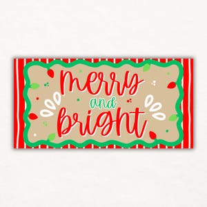 Merry and Bright Striped Christmas Banner Template
