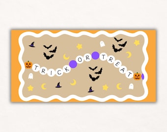 Trick or Treat Halloween Friendship Bracelet Painted Banner Template