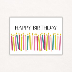 Happy Birthday Card | Editable Canva Template | Watercolor Birthday Candles
