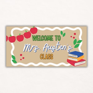 Welcome Back to School Painted Banner Template | Apples & Books
