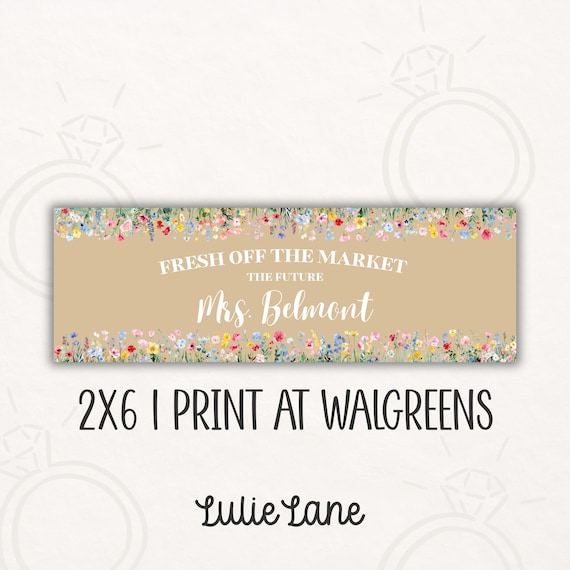 Fresh Off the Market | Bridal Shower | Printable Banner Template | 2x6 | Print at Walgreens