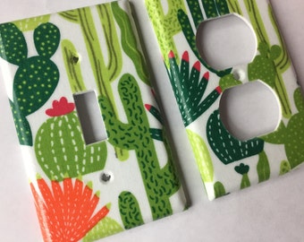 Cactus Print Light Switch Cover, Southwest Home Decor