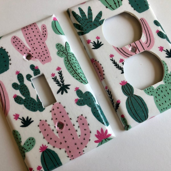 Cactus Decor, Single Light Switch Cover, Succulent Gift, Echeveria, Cactus Decor, Wall Art, Cactus Gift, Southwest Decor, Green Plant Lover