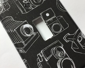 Vintage Camera Light Switch Plate Cover, Photographer Decor