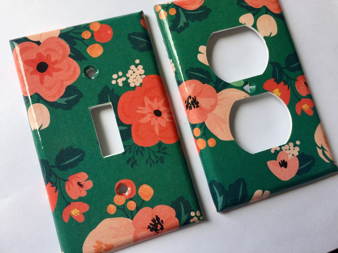 Coral Teal Decor, Light Switch Cover, Coral Teal Nursery Decor, Teal ...