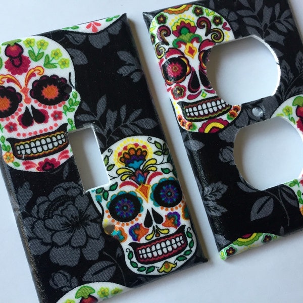 Sugar Skull Single Light Switch Plate Cover/ Day Of The Dead / Sugar Skull Home Decor/ Teen Room Decor / Calaveras / Candy Skull / Kitchen 2