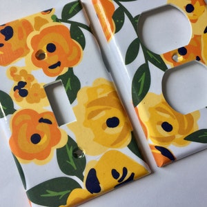 Yellow Home Decor , Light Switch Cover, Floral Decor, Yellow Bathroom Decor, Wall Art, Yellow Nursery, Yellow Nursery Art, Home Decor
