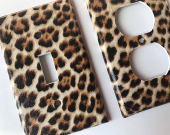 Leopard Light Switch Plate / Leopard Cheetah Print Single Light Switch Plate Cover / Animal Print Decor / Nursery Decor / Home Decor / Room