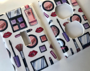 Handmade Makeup Light Switch Plate Cover, Salon Decor
