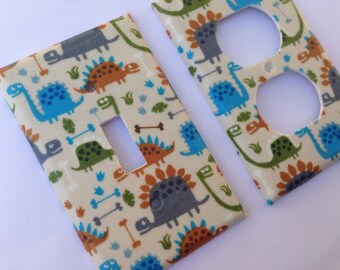 Dinosaur Light Switch Plate, Kids Room Decor