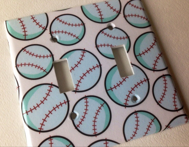 Baseball Light Switch Plate Cover/ Baseball Bedroom Decor / Etsy