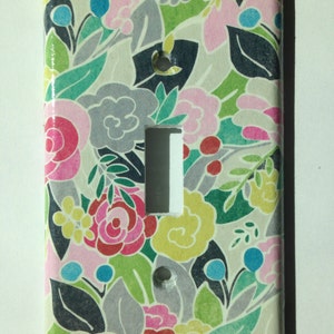 Pink And Gray Single Light Switch Plate / Pink Gray Nursery Decor / Gray Bedroom Decor/ Pink Gray Bedroom Decor/ Custom Baby Gift