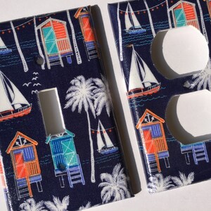 Nautical Single Light Switch Plate Cover / Nautical Bedroom Decor / Nautical Nursery Decor / Beach Decor / Beach Bathroom Decor/ Crab Shack