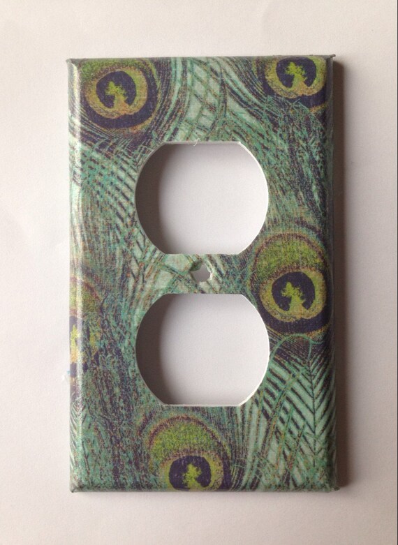 Peacock Decor Light Switch Plate Cover Peacock Bedroom Peacock Bathroom Peacock Nursery Teen Room Decor Peacock Wall Art