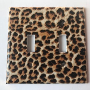 Leopard Light Switch Plate / Double  Light Switch Plate Cover / Animal Print Decor / Cheetah Bedroom decor/ Safari Bedroom Decor /