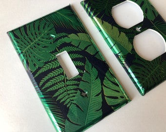 Tropical Monstera Light Switch Cover