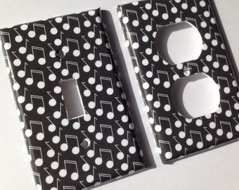 Musical Notes Light Switch Plate, Music Lover Decor