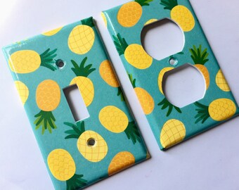 Pineapple Decor Light Switch Plate Cover, Retro Kitchen Decor