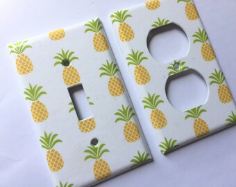 Pineapple Decor Light Switch Plate Cover, Retro Kitchen