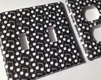 Musical Notes Light Switch Plate, Music Lover Decor